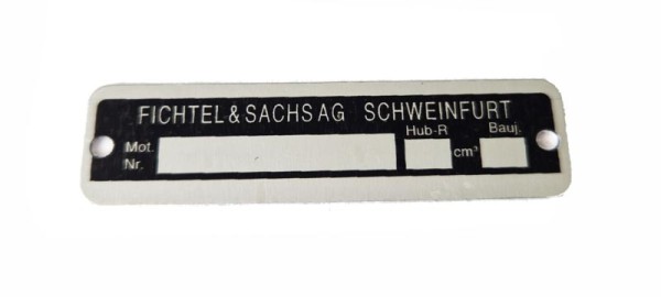 Typenschild Hercules Fichtel & Sachs Motor